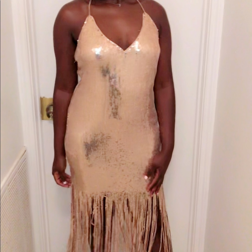 Ross gold shimmer dress fitted dress